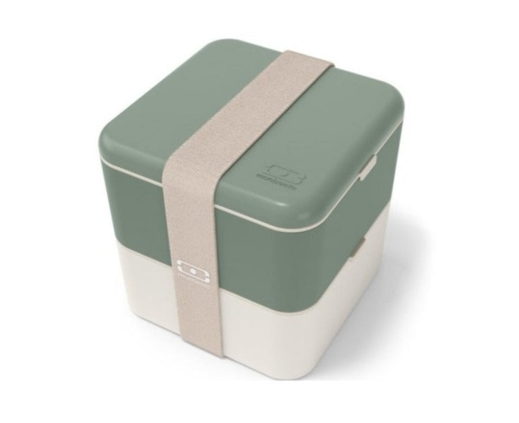 MONBENTO SQUARE szczelny bento box do pracy, Natural Green Monbento Lunch Boxes & Totes | TwójLunchBox