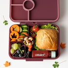 Śliwkowy zestaw 4 trójkątnych foremek do podziału lunchboxa Lekkabox