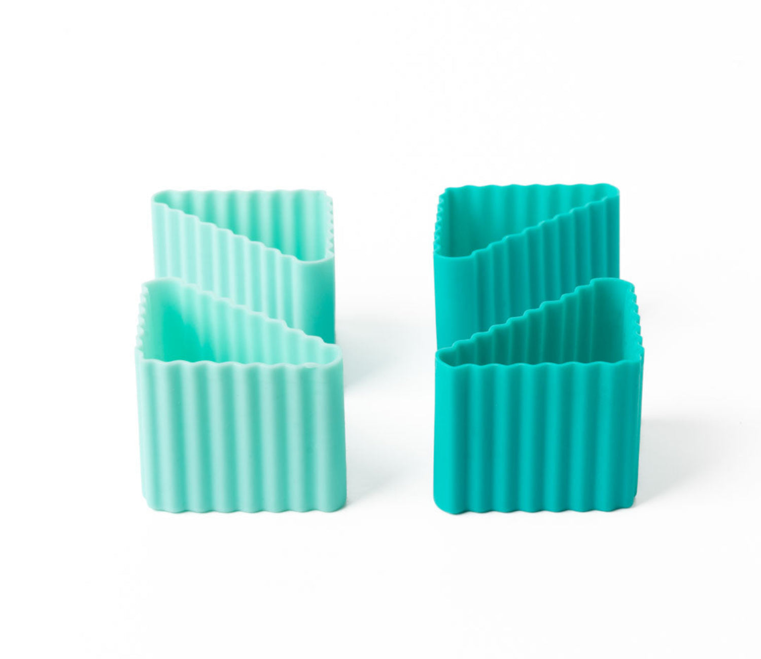 LEKKABOX Bento Triangle Ocean – elastyczne, niebieskie foremki trójkątne do przekąsek i mini deserów, bezpieczny silikon, łatwe czyszczenie