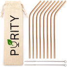 PURITY stalowe słomki, Rose Gold Purity Drinking Straws & Stirrers | TwójLunchBox