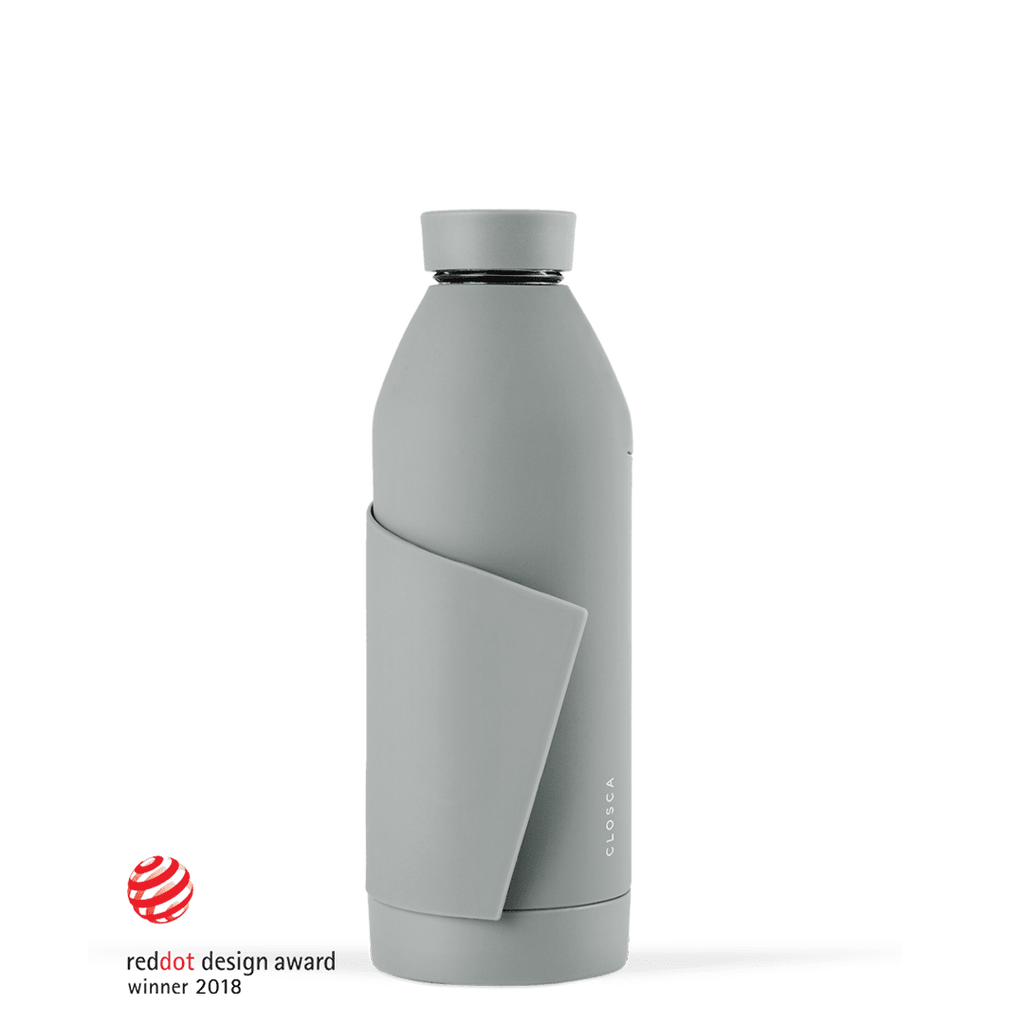 CLOSCA szklana butelka na wodę, Gray Closca Water Bottles | TwójLunchBox
