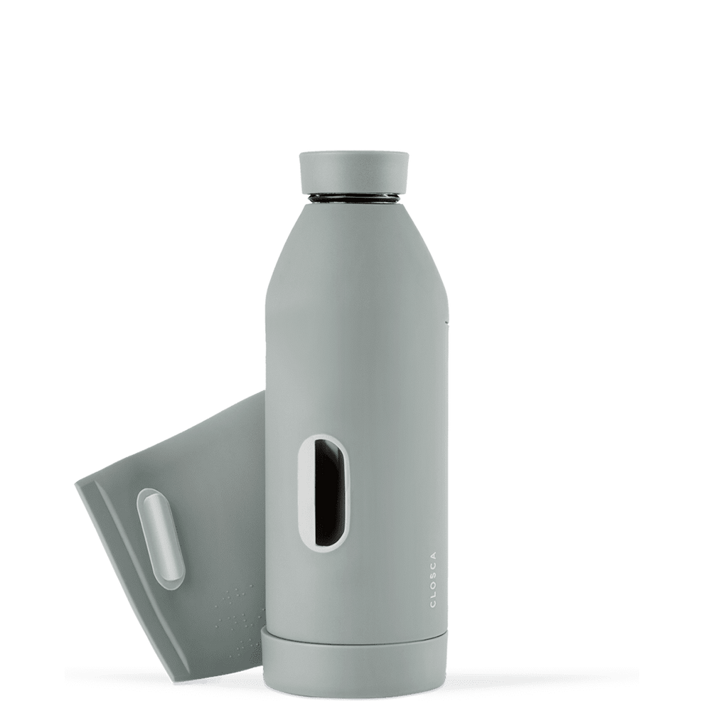CLOSCA szklana butelka na wodę, Gray Closca Water Bottles | TwójLunchBox