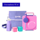OmieBox Full Set Unicorn Pink - różowy zestaw lunch boxa z termosem, sztućcami, pojemniczkami, butelką i torbą termiczną; dopasowany kolorystycznie, z uchwytem i przegródkami