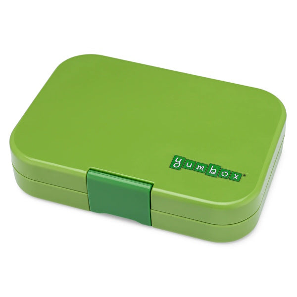 YUMBOX PANINO lunchbox, 4 przegródki, Matcha Green/Race cars tray Yumbox Lunch Boxes & Totes | TwójLunchBox