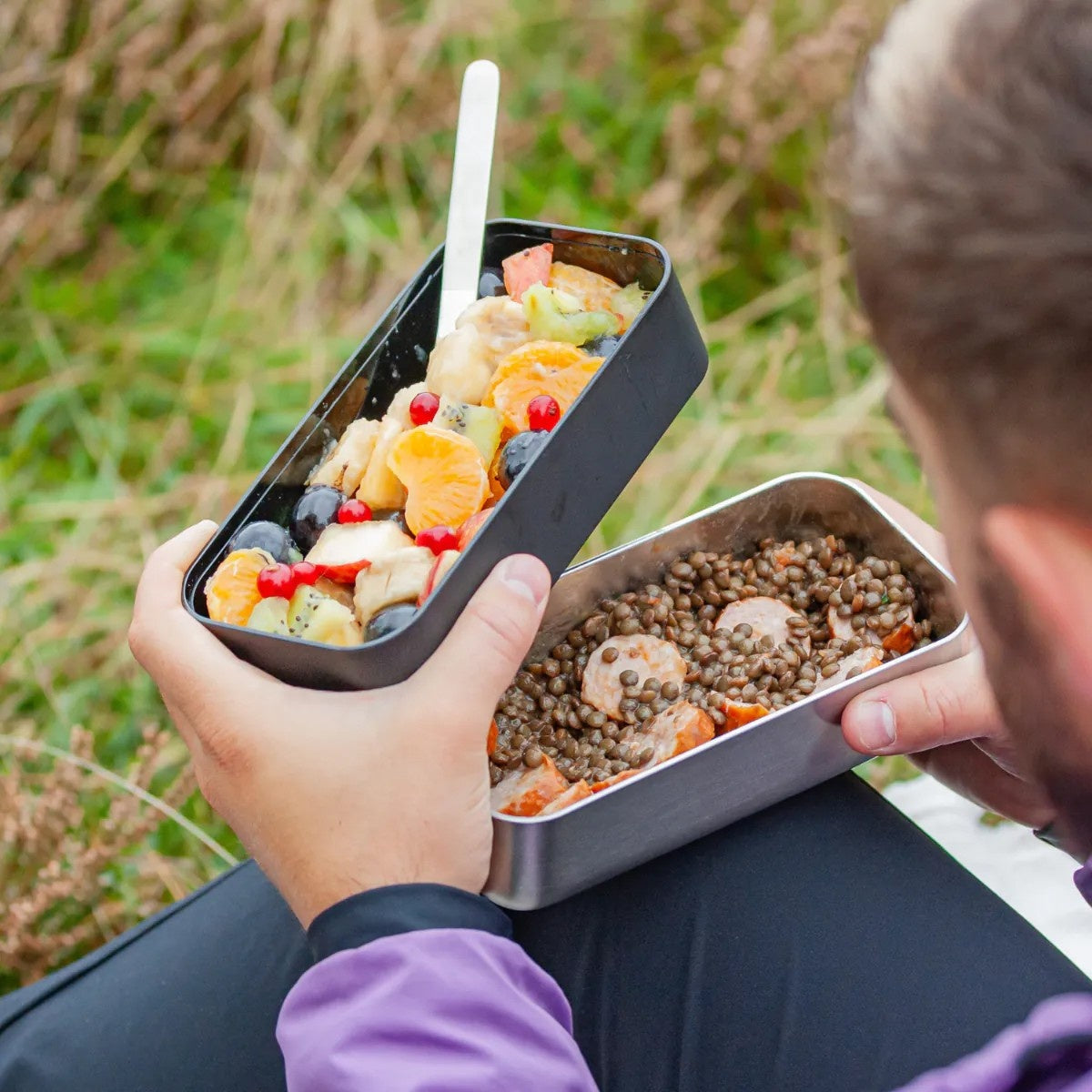 Higieniczny czarny lunch box Monbento Original Sense, odporny na zapachy i przebarwienia