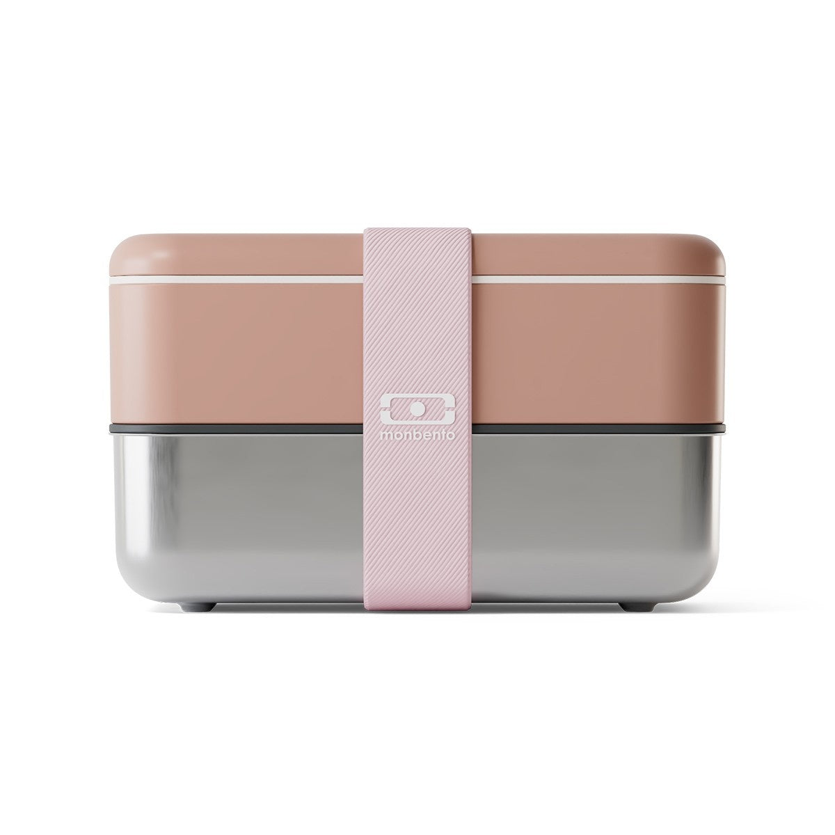Elegancki bento box ze stali nierdzewnej Monbento Sense Pink Moka, bez plastiku