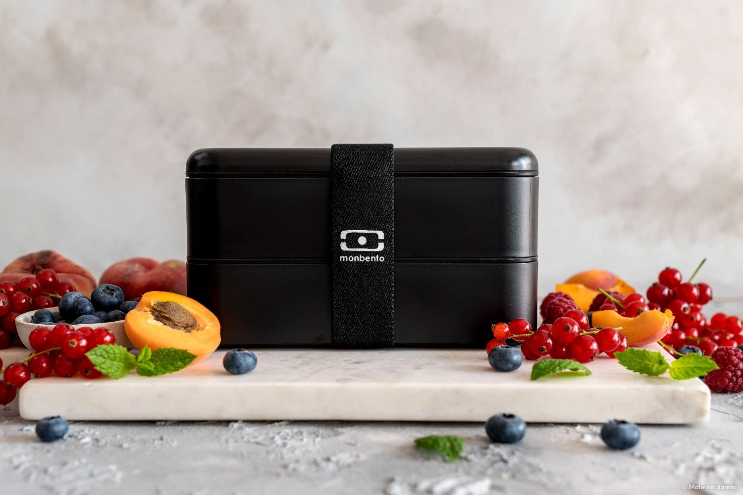 Czarny dwupoziomowy bento box Monbento Original Onyx