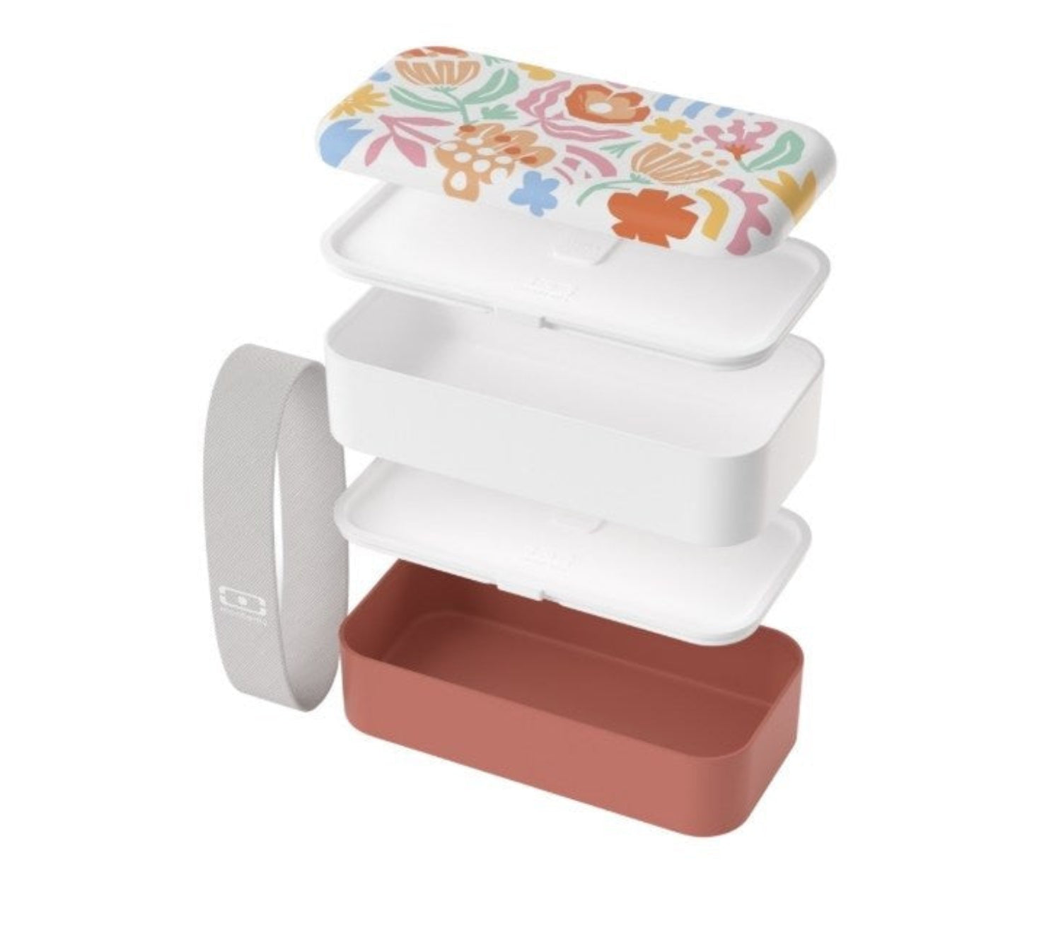 Monbento Original – dwupoziomowy lunchbox z miseczką. Szczelny, BPA free, do mikrofalówki i zmywarki. Stylowy francuski design, wzór: Papercut