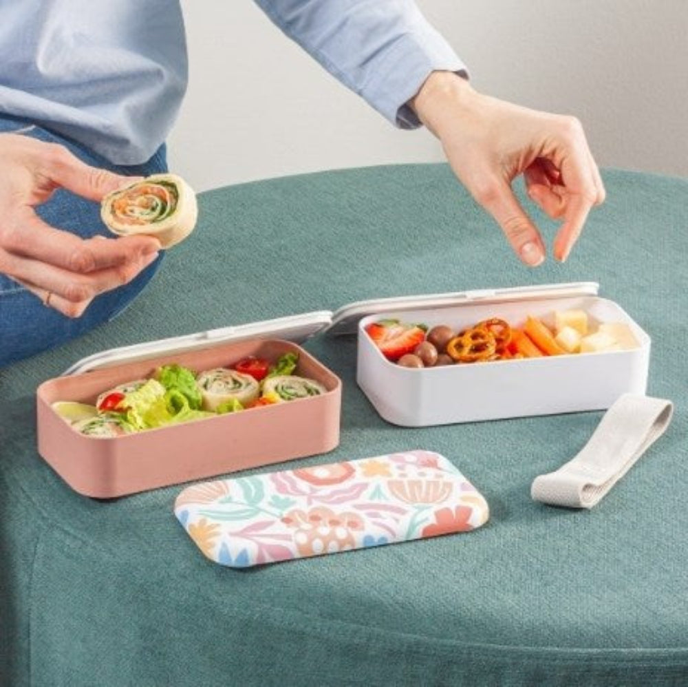 Monbento Original – dwupoziomowy lunchbox z miseczką. Szczelny, BPA free, do mikrofalówki i zmywarki. Stylowy francuski design, wzór: Papercut