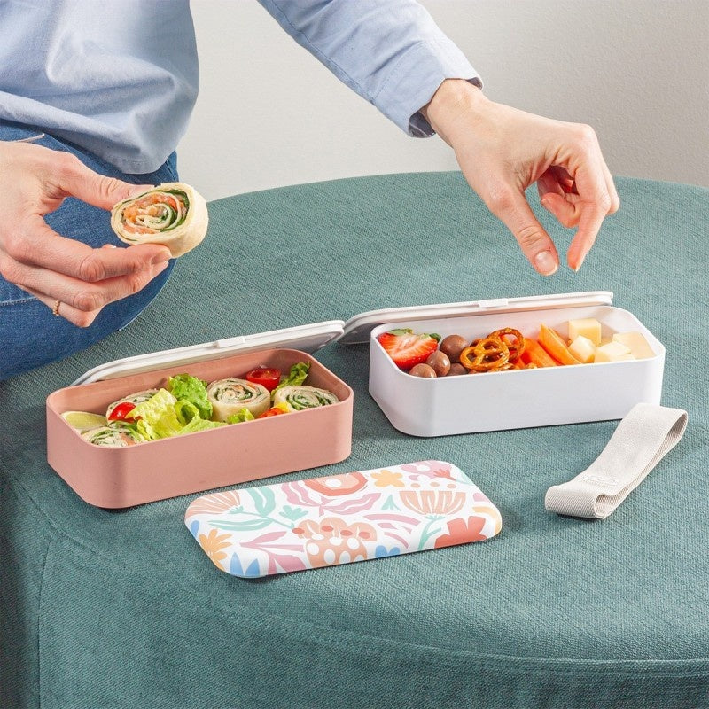 Estetyczny bento box 1 litr Monbento Original Papercut z dopasowaną opaską