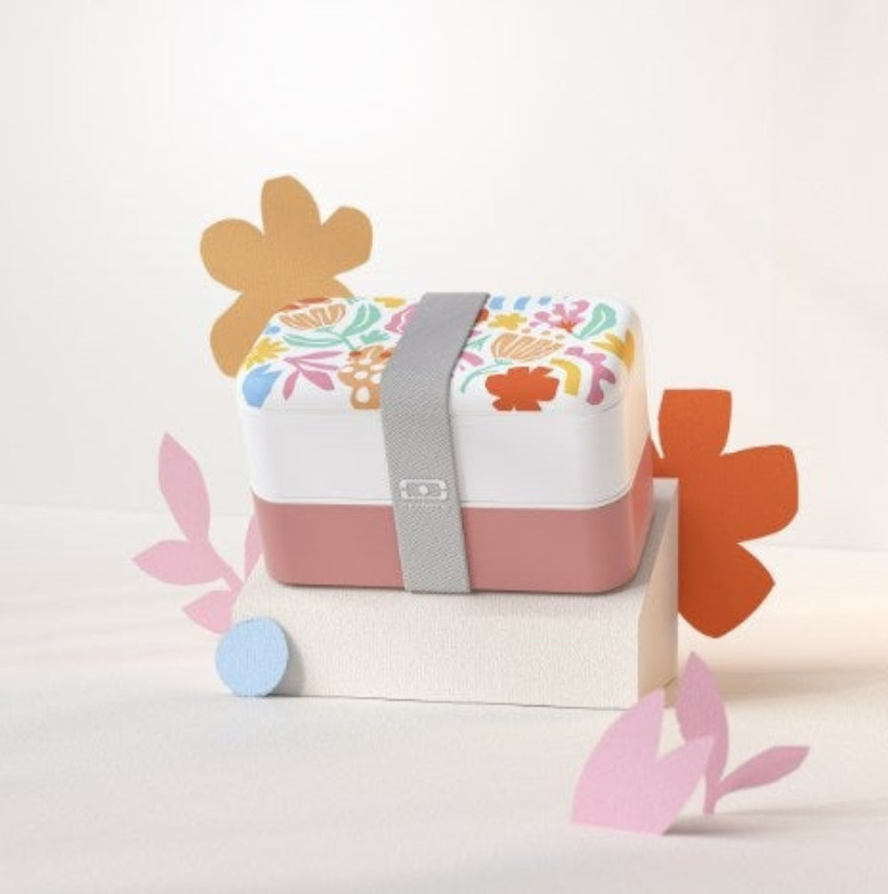 Monbento Original – dwupoziomowy lunchbox z miseczką. Szczelny, BPA free, do mikrofalówki i zmywarki. Stylowy francuski design, wzór: Papercut