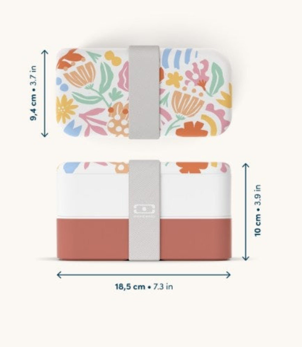 Monbento Original – dwupoziomowy lunchbox z miseczką. Szczelny, BPA free, do mikrofalówki i zmywarki. Stylowy francuski design, wzór: Papercut