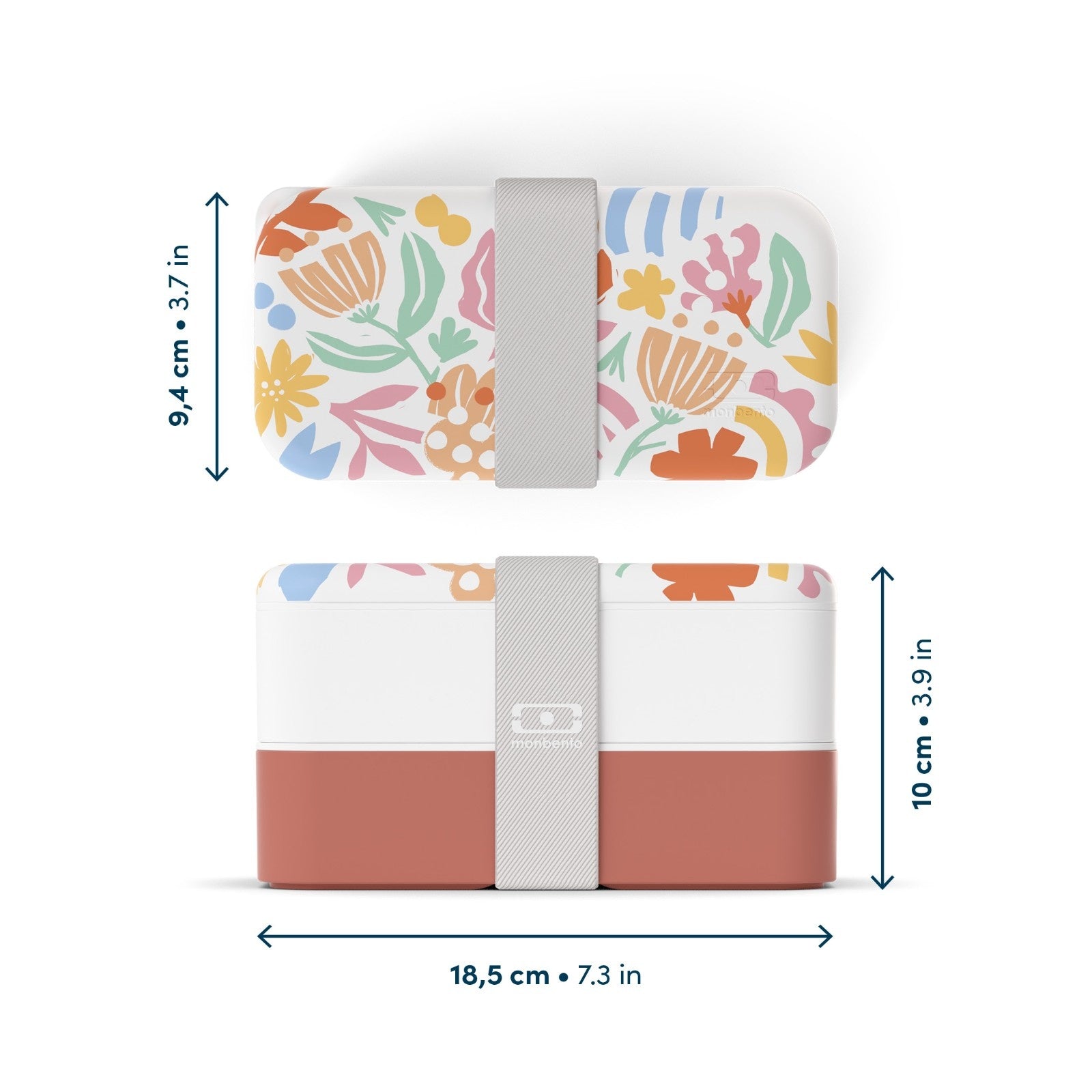 Dwupoziomowy graficzny bento box Monbento Original Papercut
