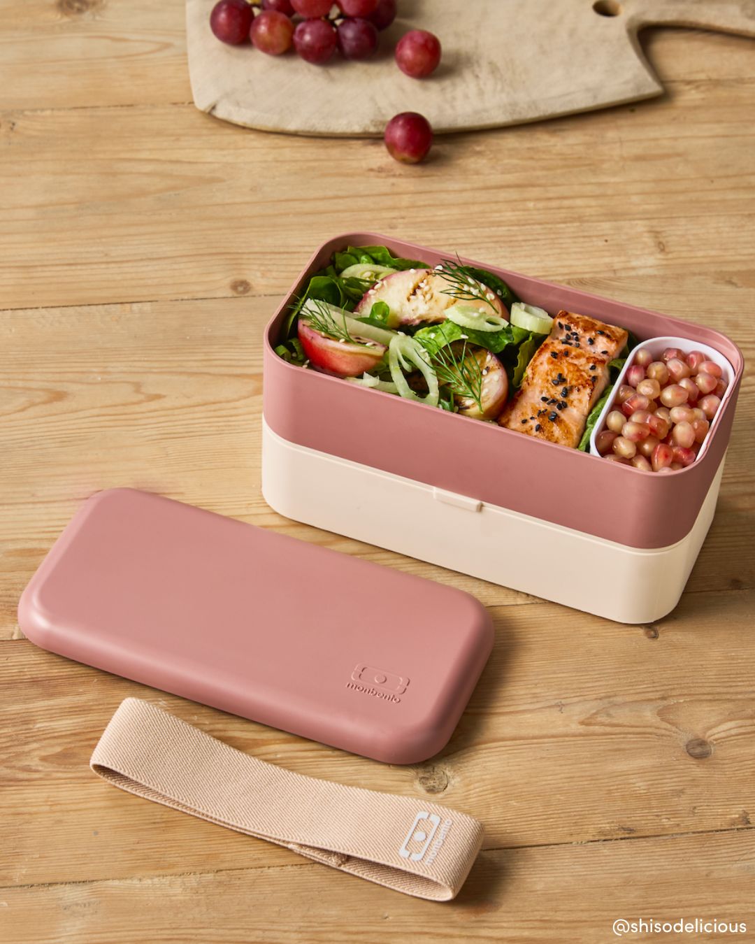 Monbento Original – dwupoziomowy lunchbox z miseczką. Szczelny, BPA free, do mikrofalówki i zmywarki. Stylowy francuski design, wzór: Pink Moka