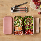 Monbento Original Pink Moka – szczelna śniadaniówka bento z dwiema komorami