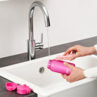 ION8 Pod 350 ml Pink – szczelna butelka dziecięca z uchwytem i wieczkiem na klik