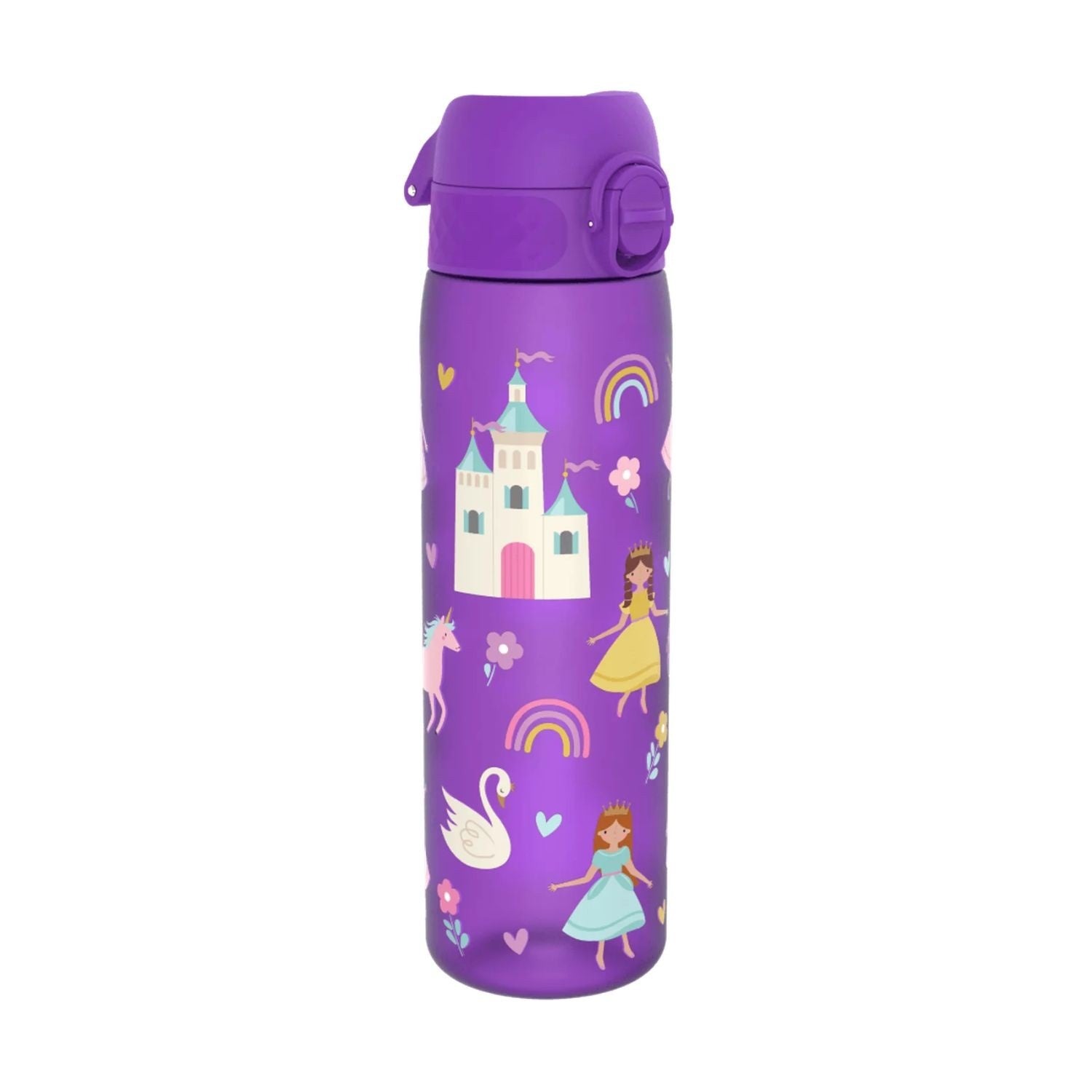 Różowa butelka ION8 Slim 500 ml Princess z motywem księżniczki do przedszkola