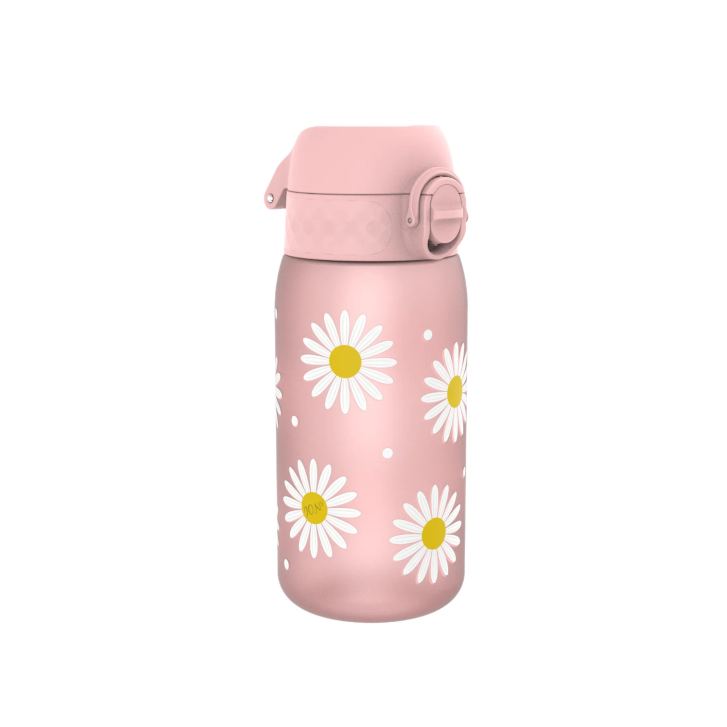 Bidon dla dzieci Ion8 Pod Daisy 350 ml ze stokrotkami– szczelny, lekki i otwierany na klik.
