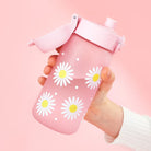 Bidon dla dzieci Ion8 Pod Daisy 350 ml ze stokrotkami– szczelny, lekki i otwierany na klik. Kolor: różowy