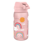 Bidon dla dzieci Ion8 Pod Rainbows 350 ml z tęczami – szczelny, lekki i otwierany na klik.
