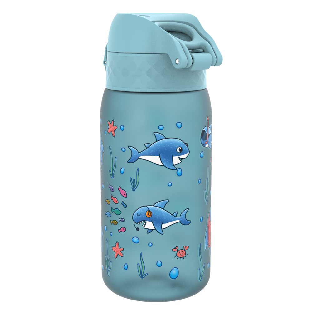 Bidon dla dzieci Ion8 Pod Shark 350 ml – szczelny, lekki i otwierany na klik