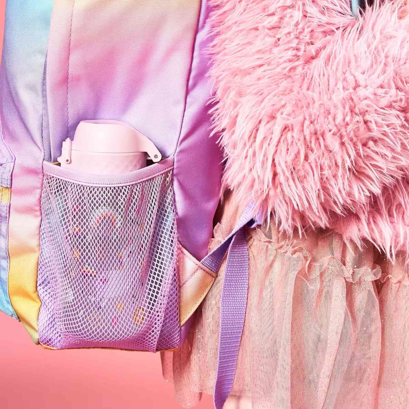 Bidon dla dziecka 350 ml Ion8 różowy z jednorożcem – szczelna butelka na wodę bez BPA do szkoły i na spacer. Kolor: różowy