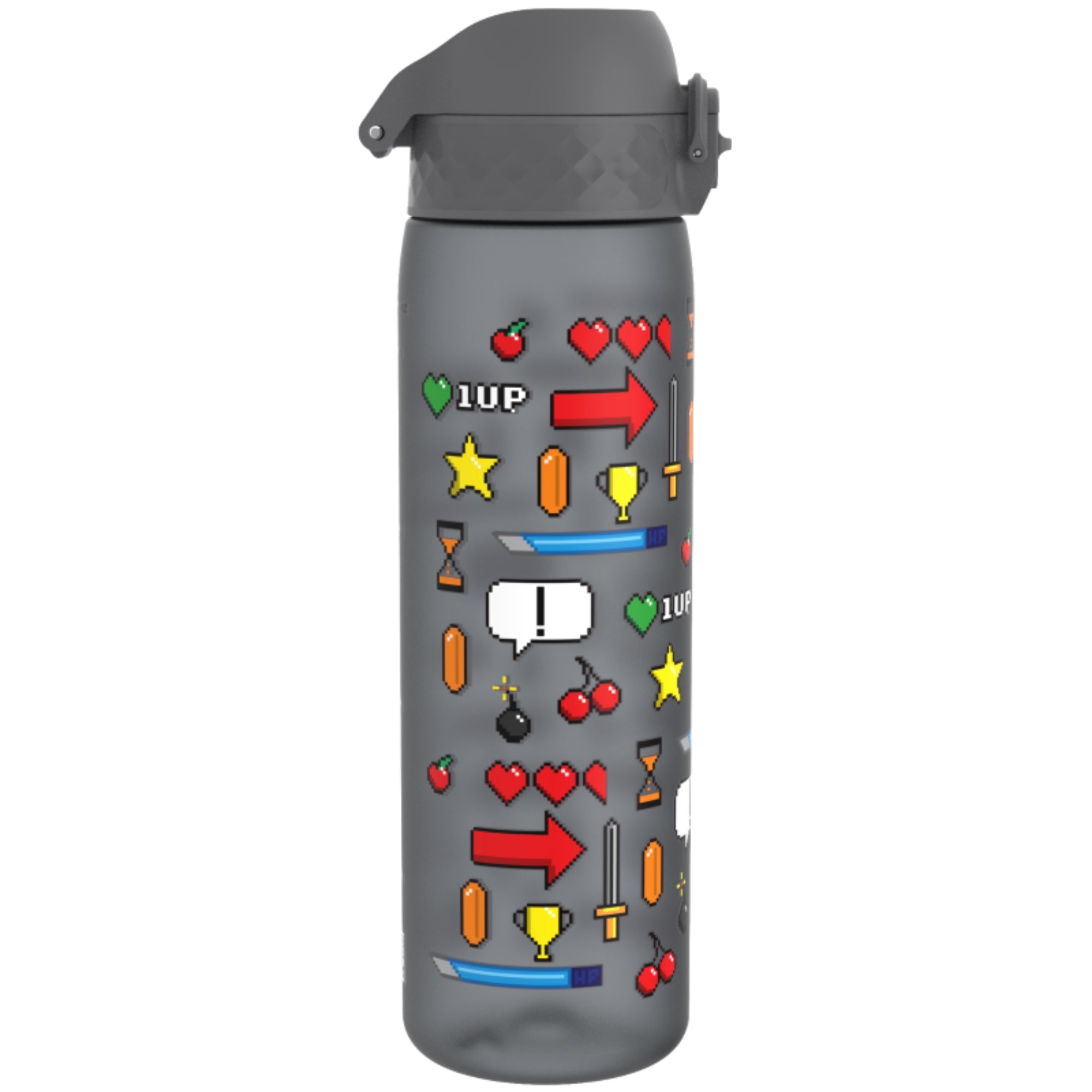 Bidon dla dzieci 500 ml Ion8 Gamer – lekki, nietoksyczny,  z ustnikiem i klapką, idealny do plecaka i samochodu