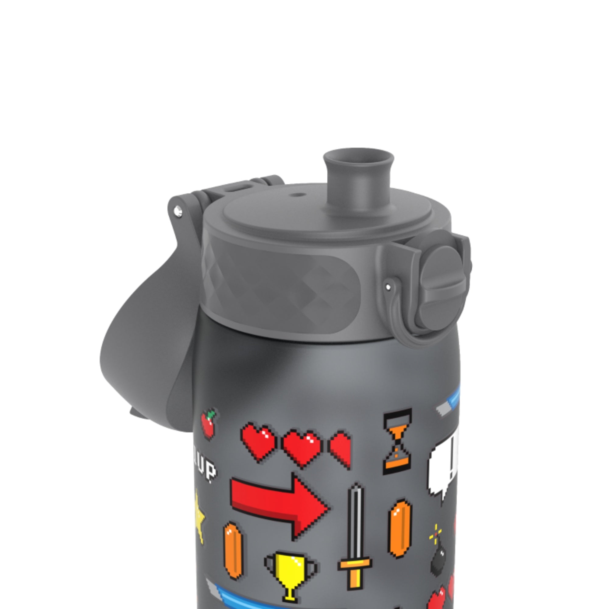 Bidon dla dzieci 500 ml Ion8 Gamer – lekki, nietoksyczny,  z ustnikiem i klapką, idealny do plecaka i samochodu