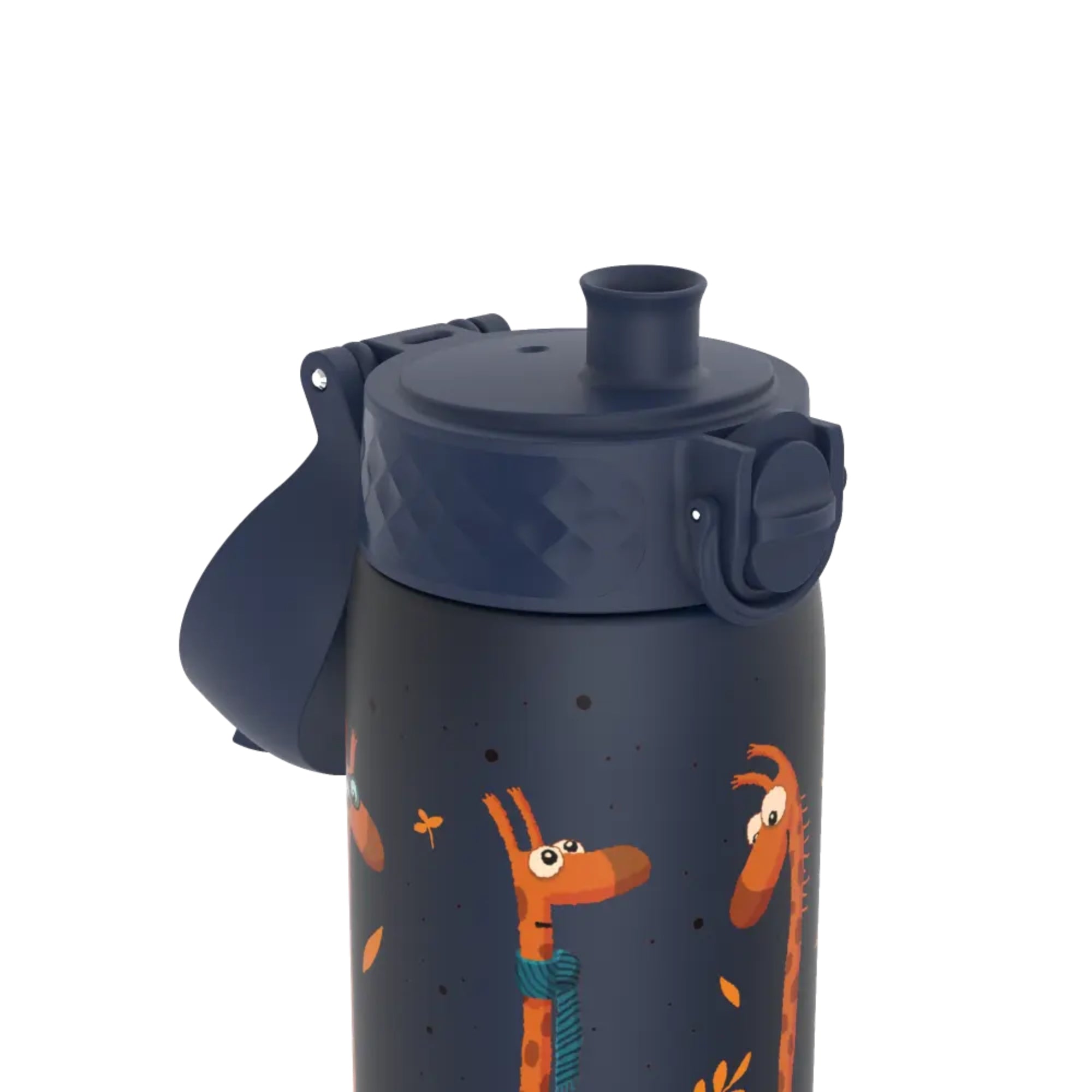 Bidon dla dzieci 500 ml Ion8 Giraffes – lekki, nietoksyczny,  z ustnikiem i klapką, idealny do plecaka i samochodu