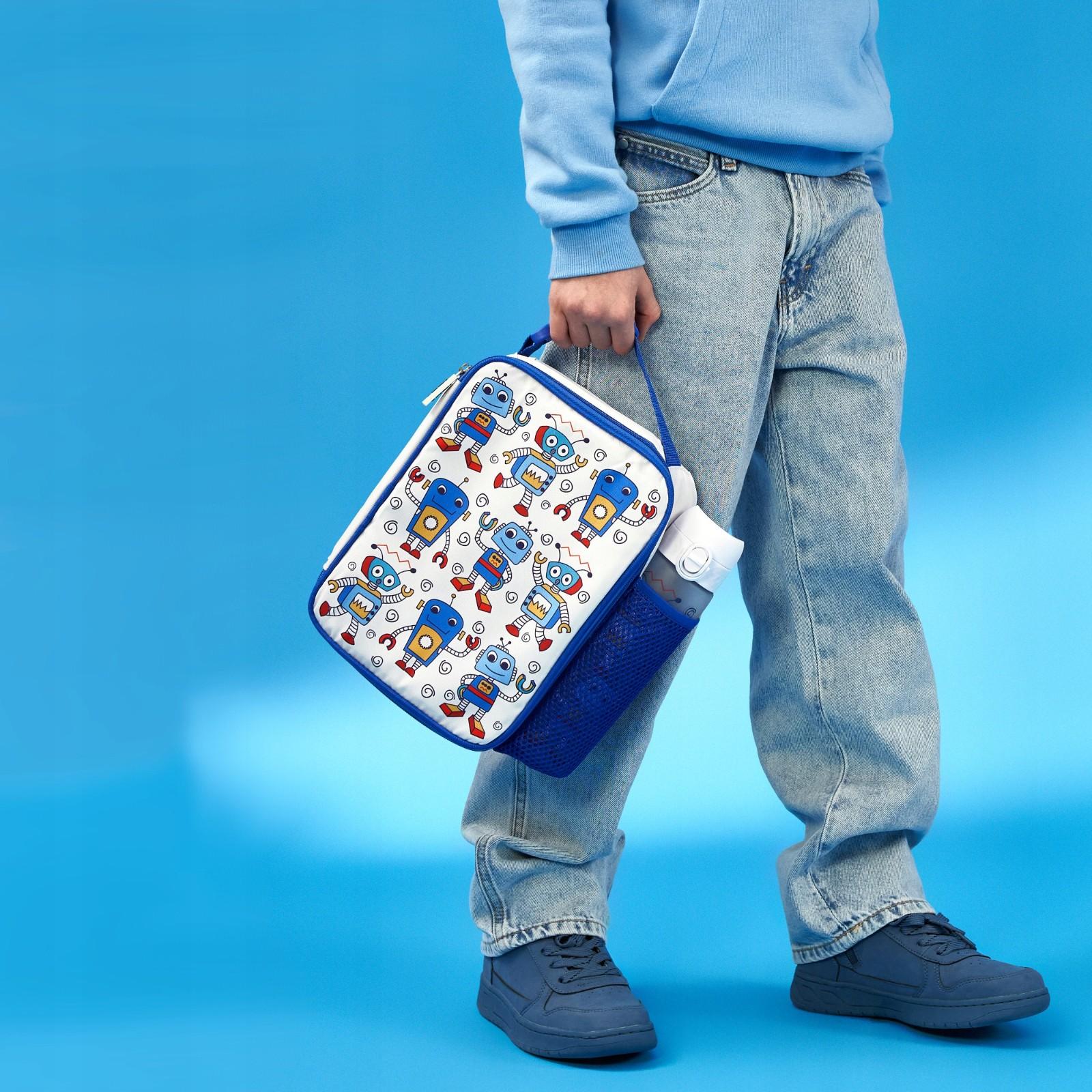 Bidon dla dzieci 500 ml Ion8 Robots– lekki, nietoksyczny,  z ustnikiem i klapką, idealny do plecaka i samochodu