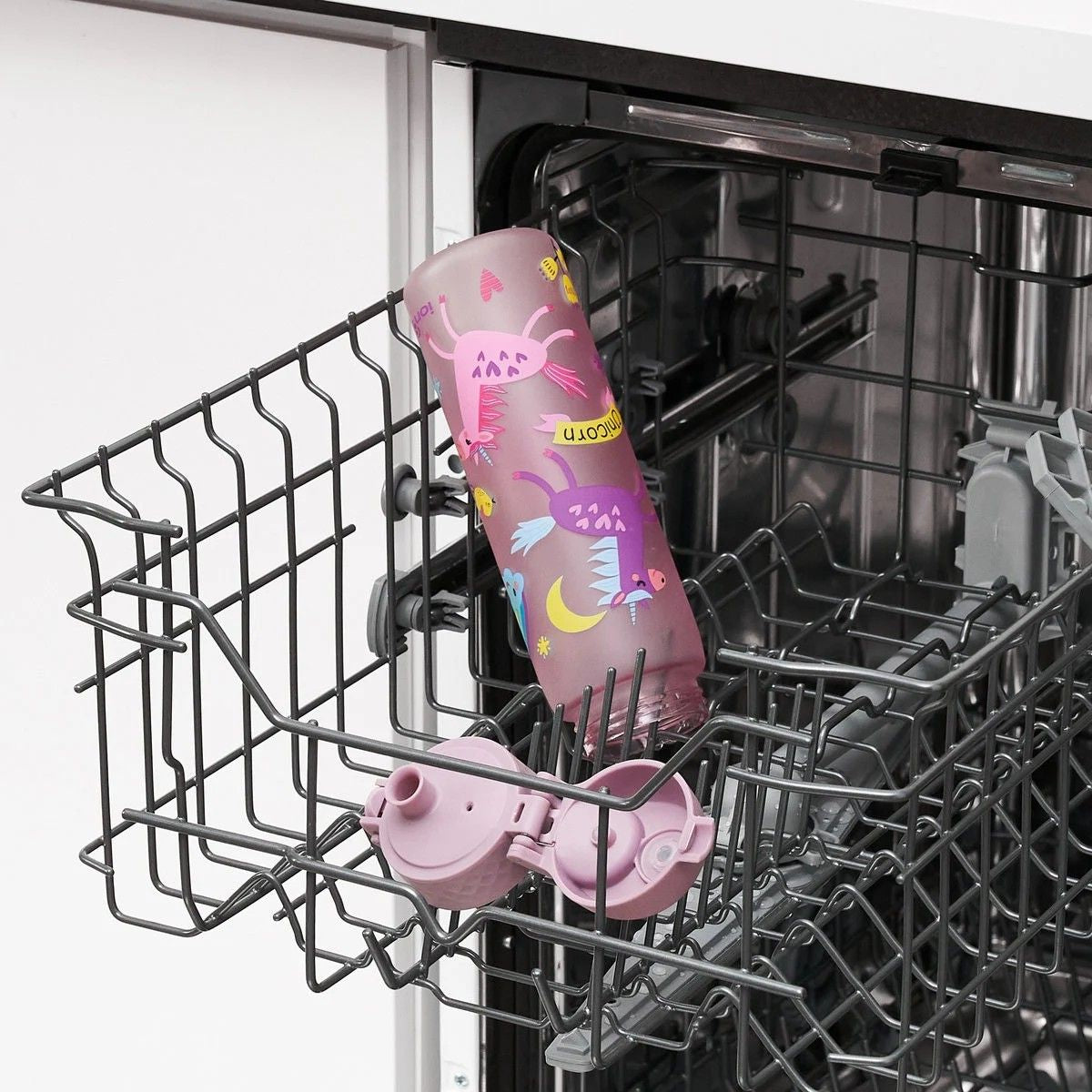 Bidon dla dzieci 500 ml Ion8 Unicorns – lekki, nietoksyczny,  z ustnikiem i klapką, idealny do plecaka i samochodu