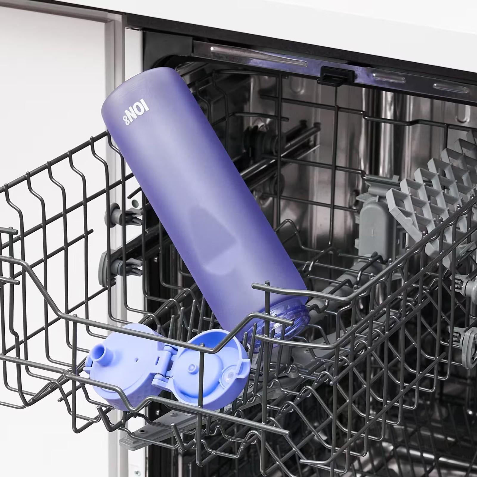 Bidon na wodę 1 l Ion8 Playful Periwinkle – lekki, nietoksyczny, z ustnikiem i klapką, idealny do plecaka i samochodu, kolor: fioletowy