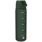 Bidon na wodę 500 ml Ion8 Dark Green– lekki, nietoksyczny, z ustnikiem i klapką, idealny do plecaka i samochodu, kolor: ciemnozielony