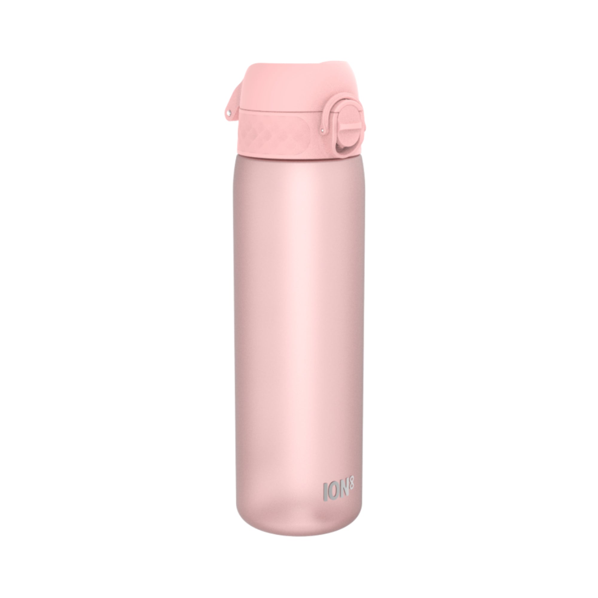 Bidon na wodę 500 ml Ion8 Rose Quartz – lekki, nietoksyczny,  z ustnikiem i klapką, idealny do plecaka i samochodu, kolor: różowy