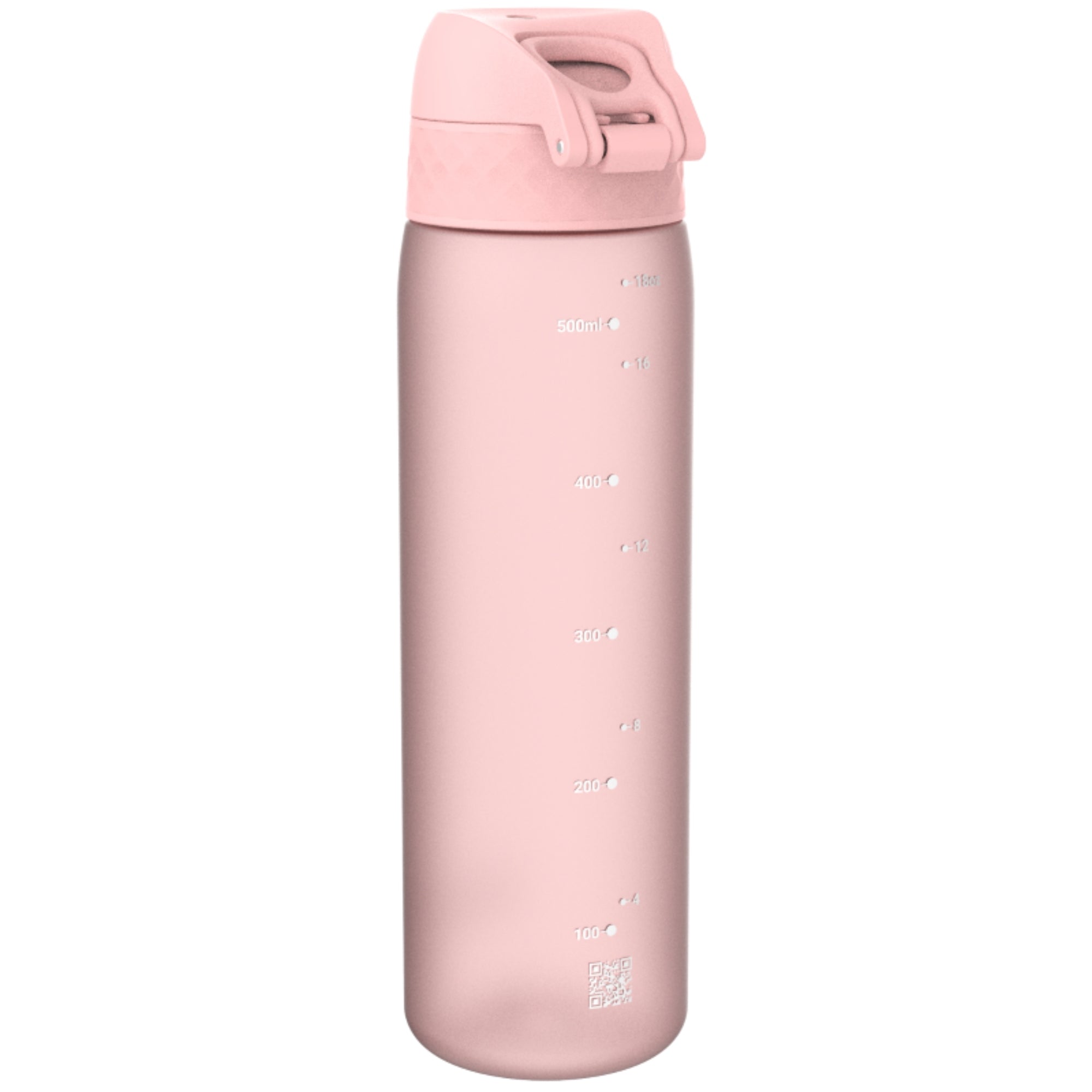Bidon na wodę 500 ml Ion8 Rose Quartz – lekki, nietoksyczny,  z ustnikiem i klapką, idealny do plecaka i samochodu, kolor: różowy