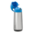 B.box Blue Slate – bidon termiczny dla dzieci 500 ml, potrójna izolacja, silikonowa słomka, szczelny i bezpieczny, do zimnych i ciepłych napojów.