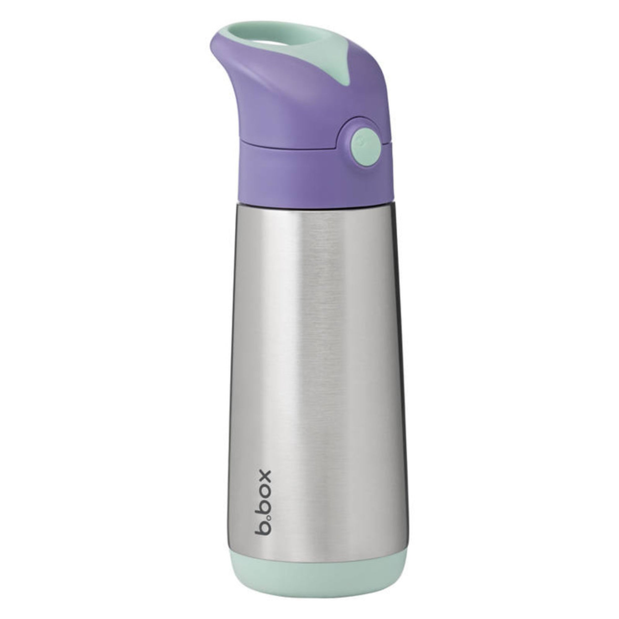 B.box Lilac Pop – bidon termiczny dla dzieci 500 ml, potrójna izolacja, silikonowa słomka, szczelny i bezpieczny, do zimnych i ciepłych napojów.