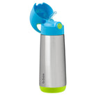 B.box Ocean Breeze – bidon termiczny dla dzieci 500 ml, potrójna izolacja, silikonowa słomka, szczelny i bezpieczny, do zimnych i ciepłych napojów.