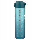 Bidon z miarką motywacyjną Ion8 Motivator 1L Gradient  Deep Teal / Sonic Blue – z miarką, otwierany jednym kliknięciem, szczelny i bez BPA.