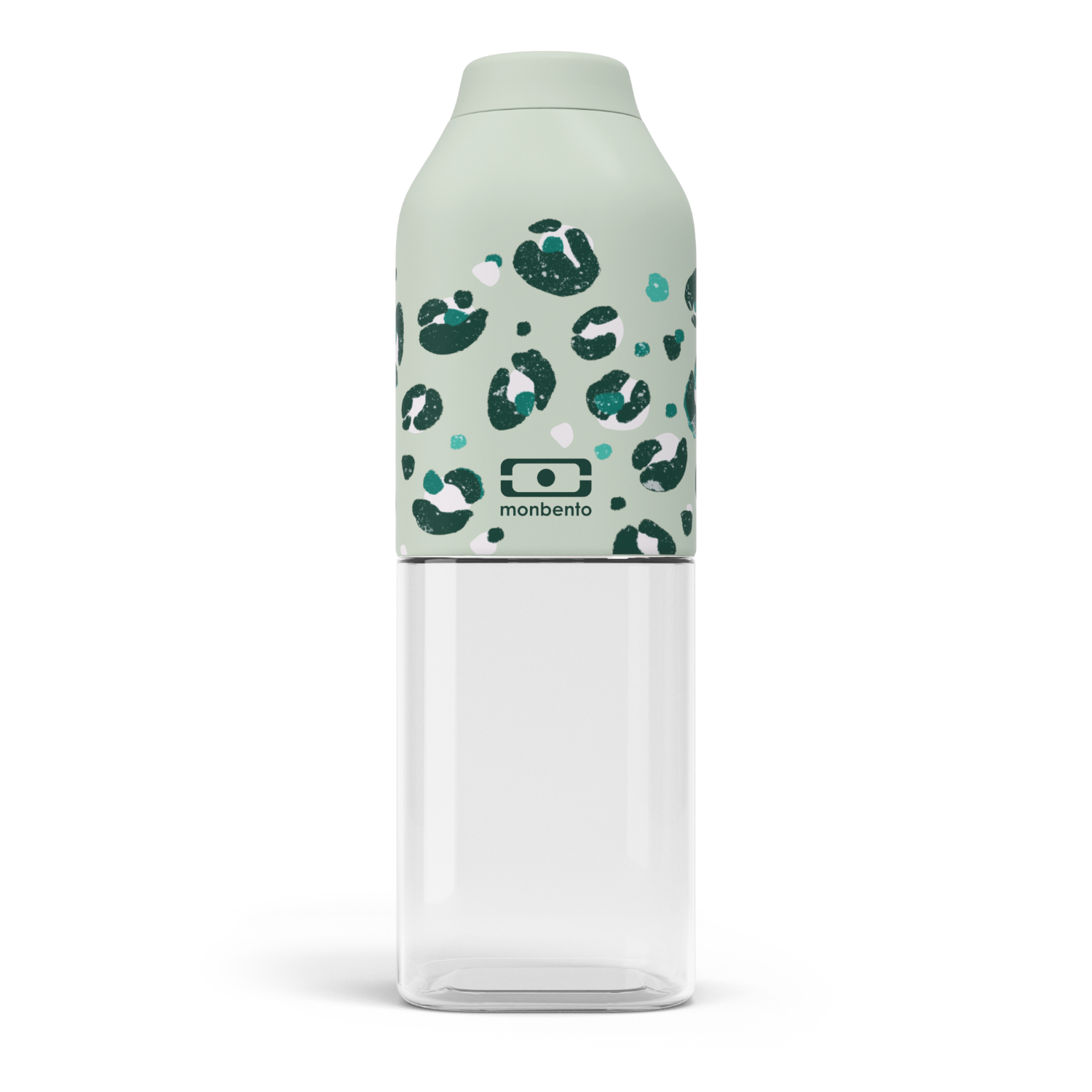 Monbento Positive M – ultralekka butelka 500 ml z tritanu. Trwała, kompaktowa, bez BPA, idealna do torby czy plecaka, wzór: green leopard