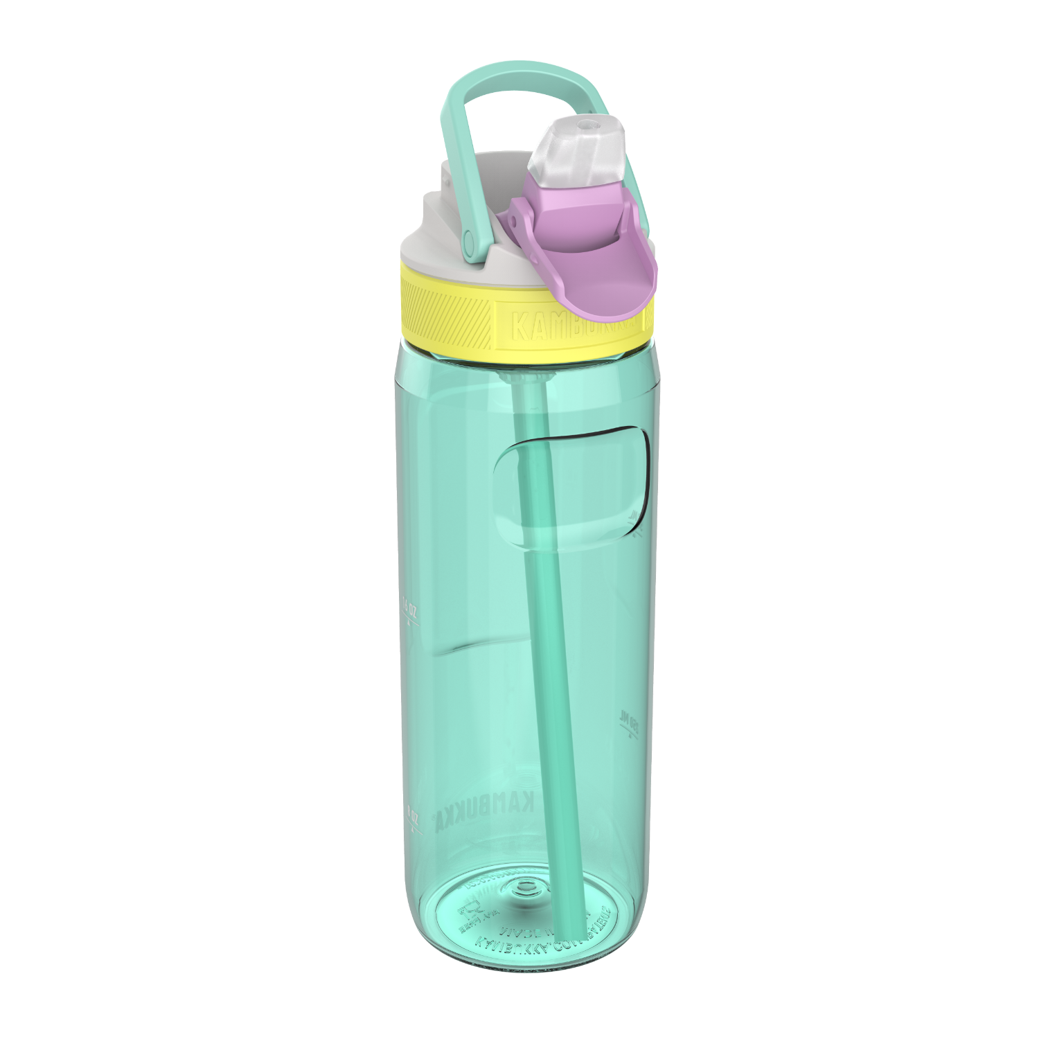 Bidon ze słomką Kambukka Lagoon 750 ml Candy Dance – tritan, słomka do ostatniej kropli, schowany ustnik, lekka, szczelna, bez BPA, idealna na rower i siłownię, kolor: turkusowy