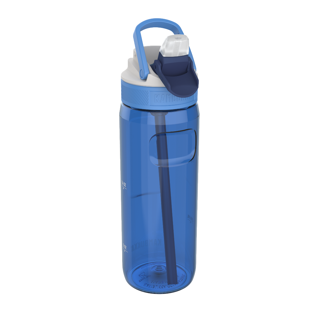 Bidon ze słomką Kambukka Lagoon 750 ml Crisp Blue – tritan, słomka do ostatniej kropli, schowany ustnik, lekka, szczelna, bez BPA, idealna na rower i siłownię, kolor: granatowy
