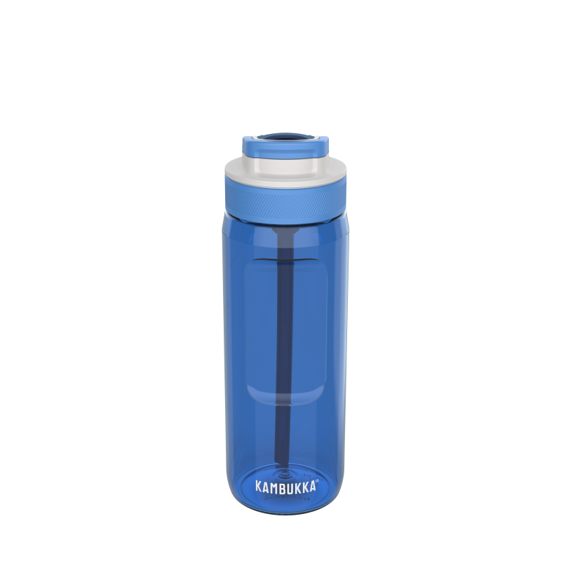 Bidon ze słomką Kambukka Lagoon 750 ml Crisp Blue – tritan, słomka do ostatniej kropli, schowany ustnik, lekka, szczelna, bez BPA, idealna na rower i siłownię, kolor: granatowy