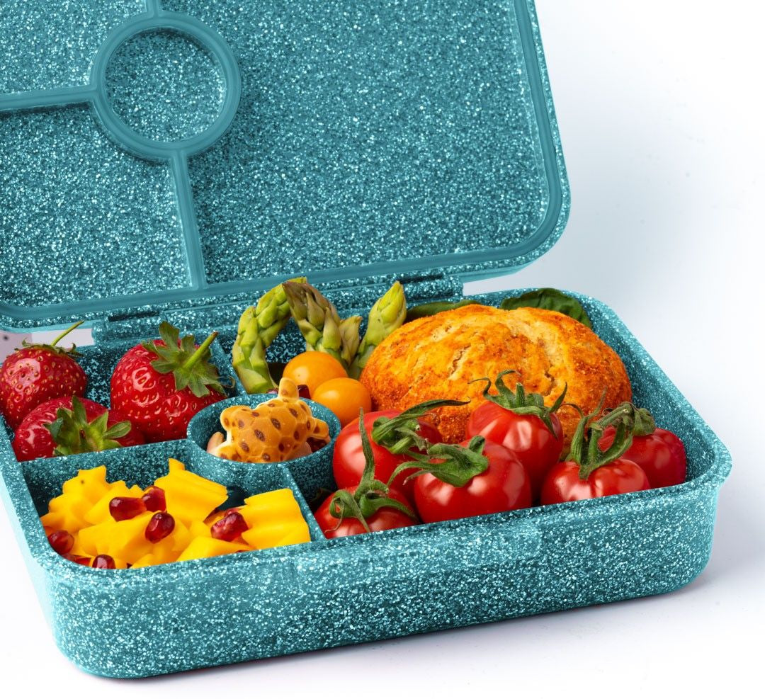 Morska brokatowa śniadaniówka bento LekkaBox Glamour dla dziecka