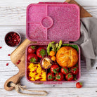 Różowy lunchbox z brokatem LekkaBox Glamour dla dziewczynki"