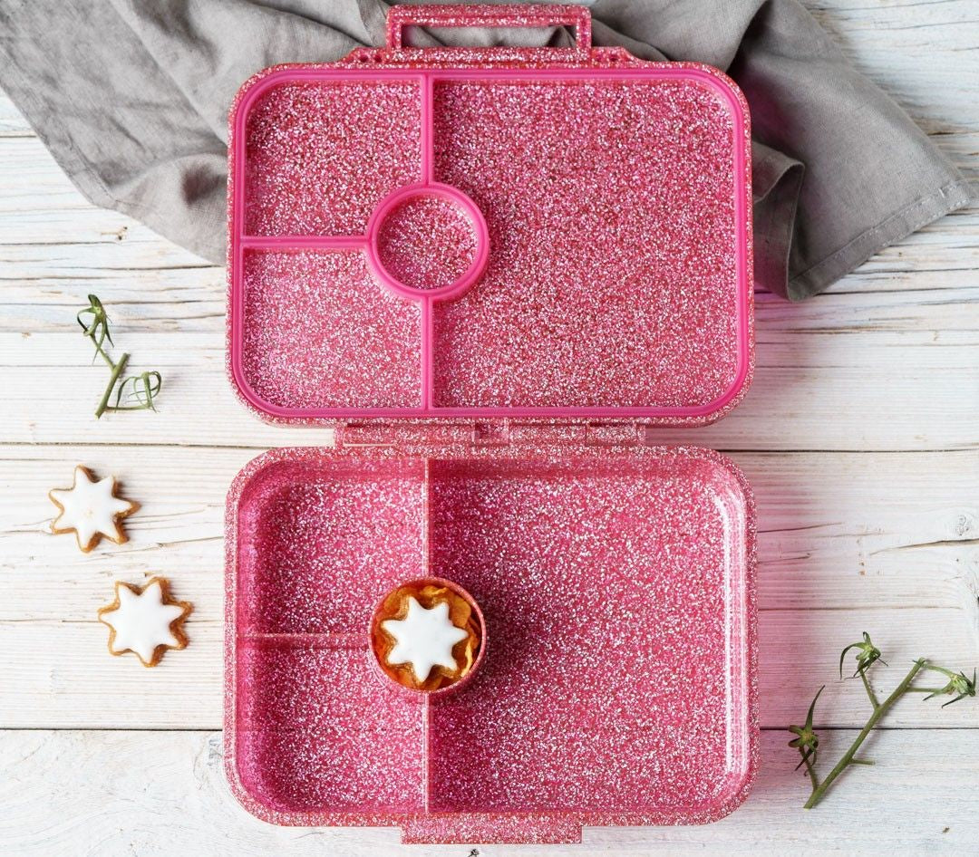 LekkaBox Glamour Pink – brokatowy pojemnik na śniadanie do szkoły