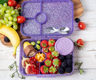 Fioletowy lunchbox z brokatem LekkaBox Glamour do szkoły