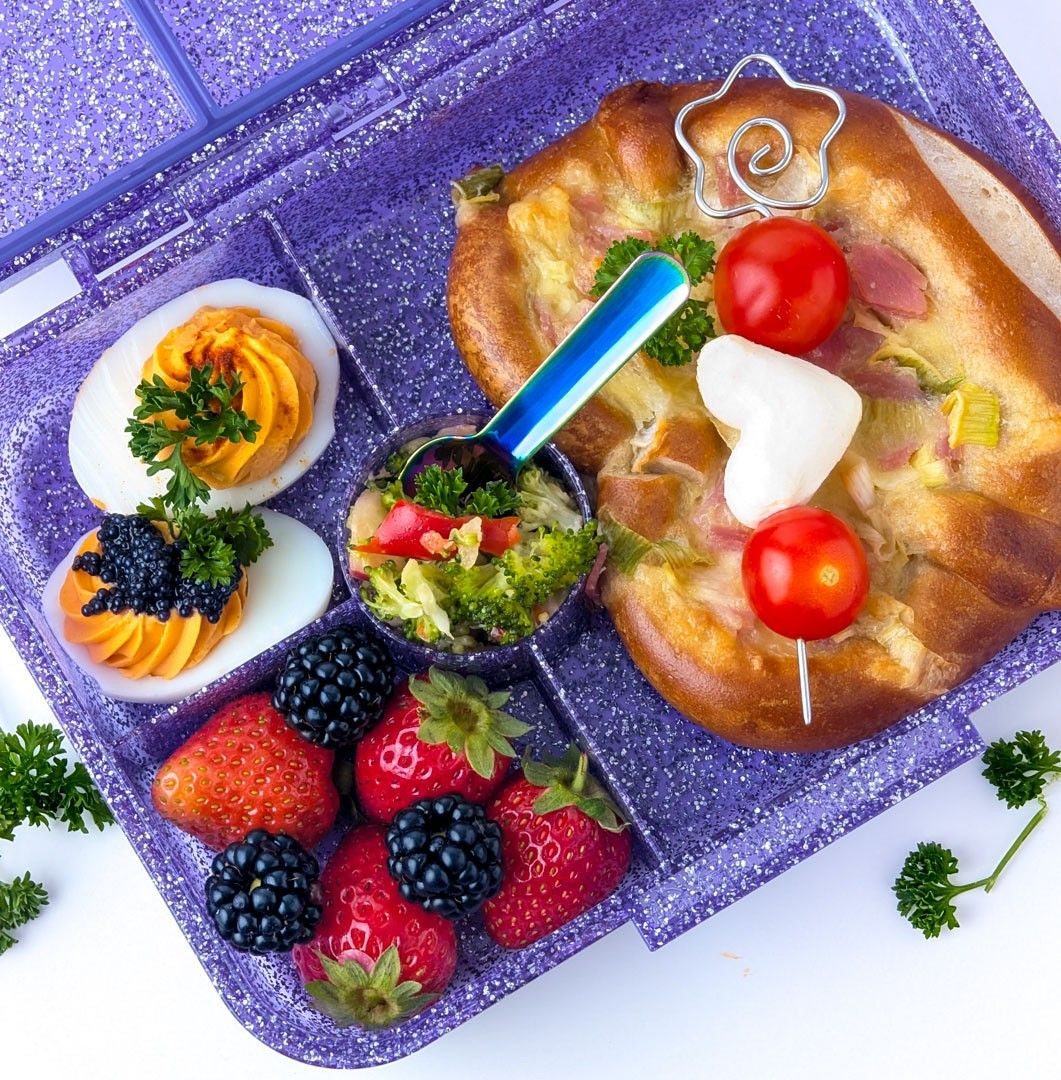 LekkaBox Glamour Purple – lunchbox z uszczelką na owoce i jogurt