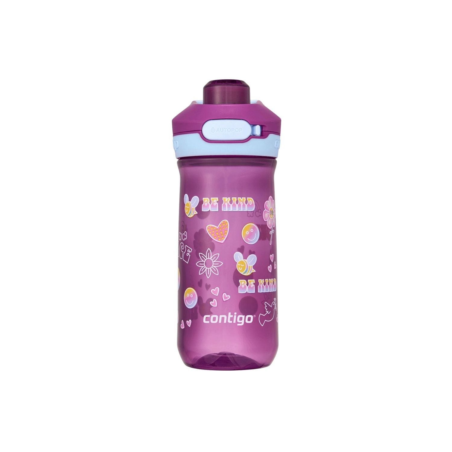 Contigo Jessie Grape Purple – bezpieczna butelka dla dziecka, szczelna i prosta w użyciu jedną ręką, kolor: fioletowy