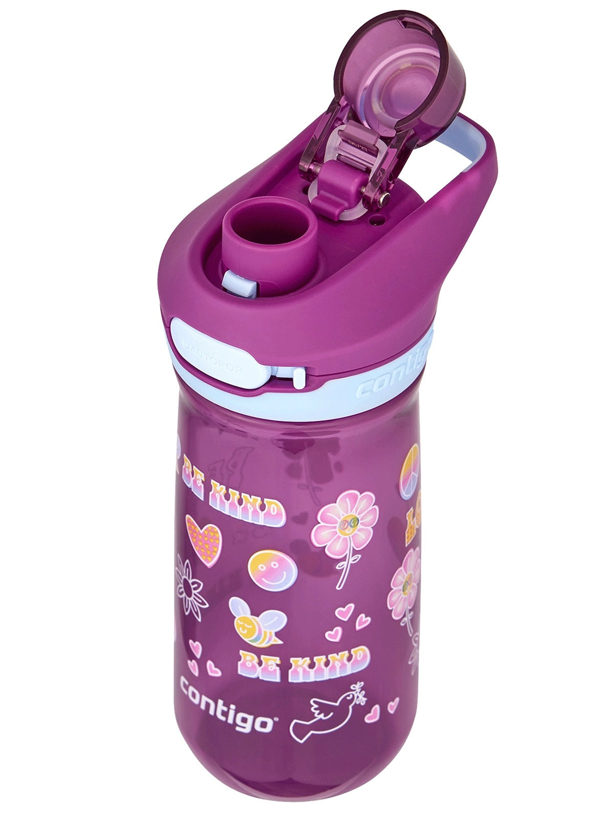 Contigo Jessie Grape Purple – bezpieczna butelka dla dziecka, szczelna i prosta w użyciu jedną ręką, kolor: fioletowy